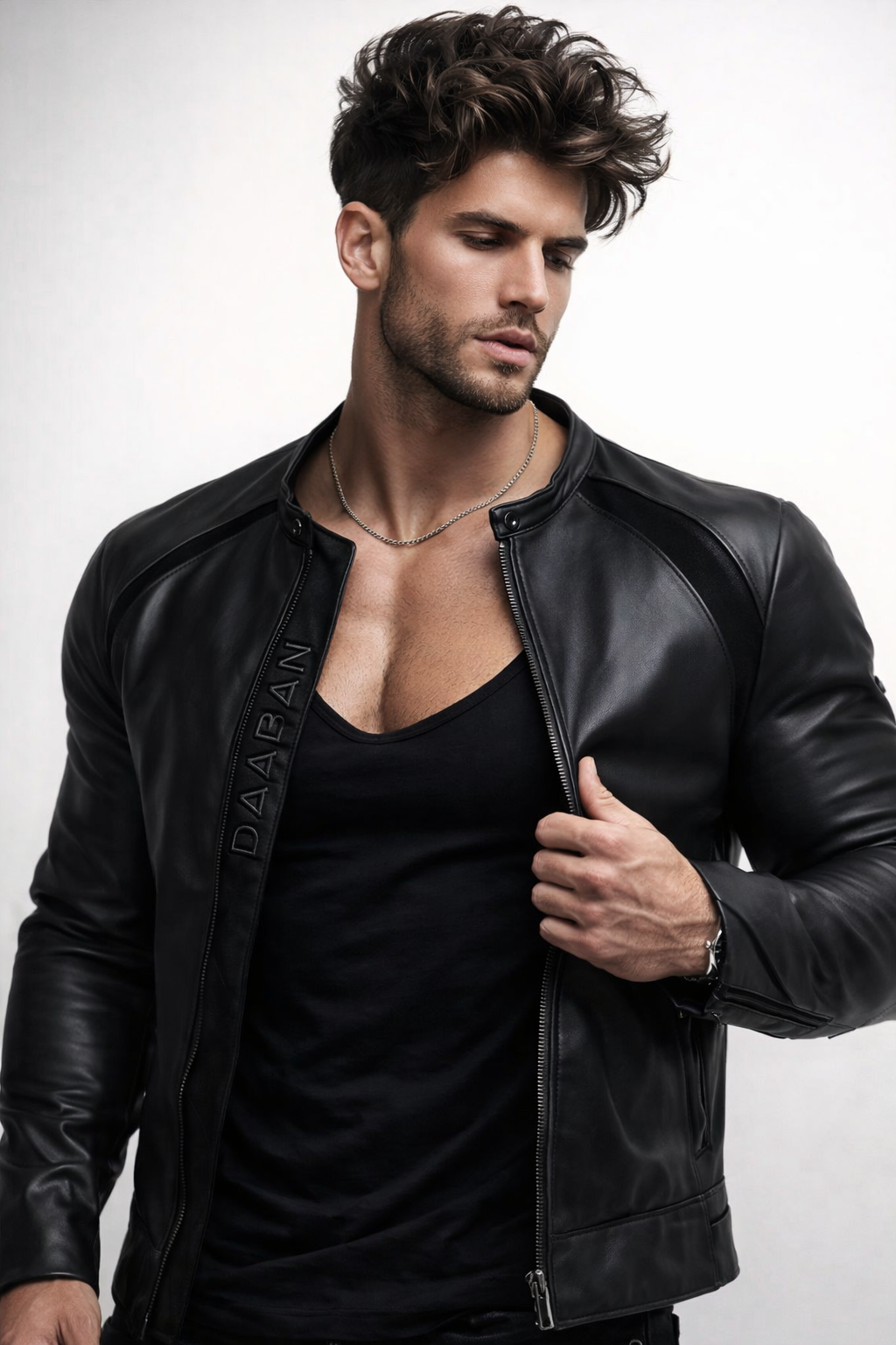 Shadowline Black Leather Moto Jacket