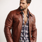 Royce Chestnut Brown Leather Jacket