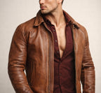 Ashcroft Brown Cafe Racer Leather Jacket