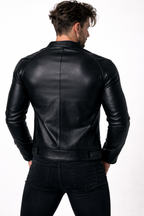 Shadowline Black Leather Moto Jacket