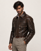 Ironwood Realm Distressed Brown Leather Jacket