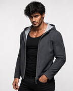 Elano Charcoal Gray Suede Leather Jacket