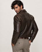 Ironwood Realm Distressed Brown Leather Jacket