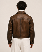 Urban Ember Brown Leather Bomber Jacket
