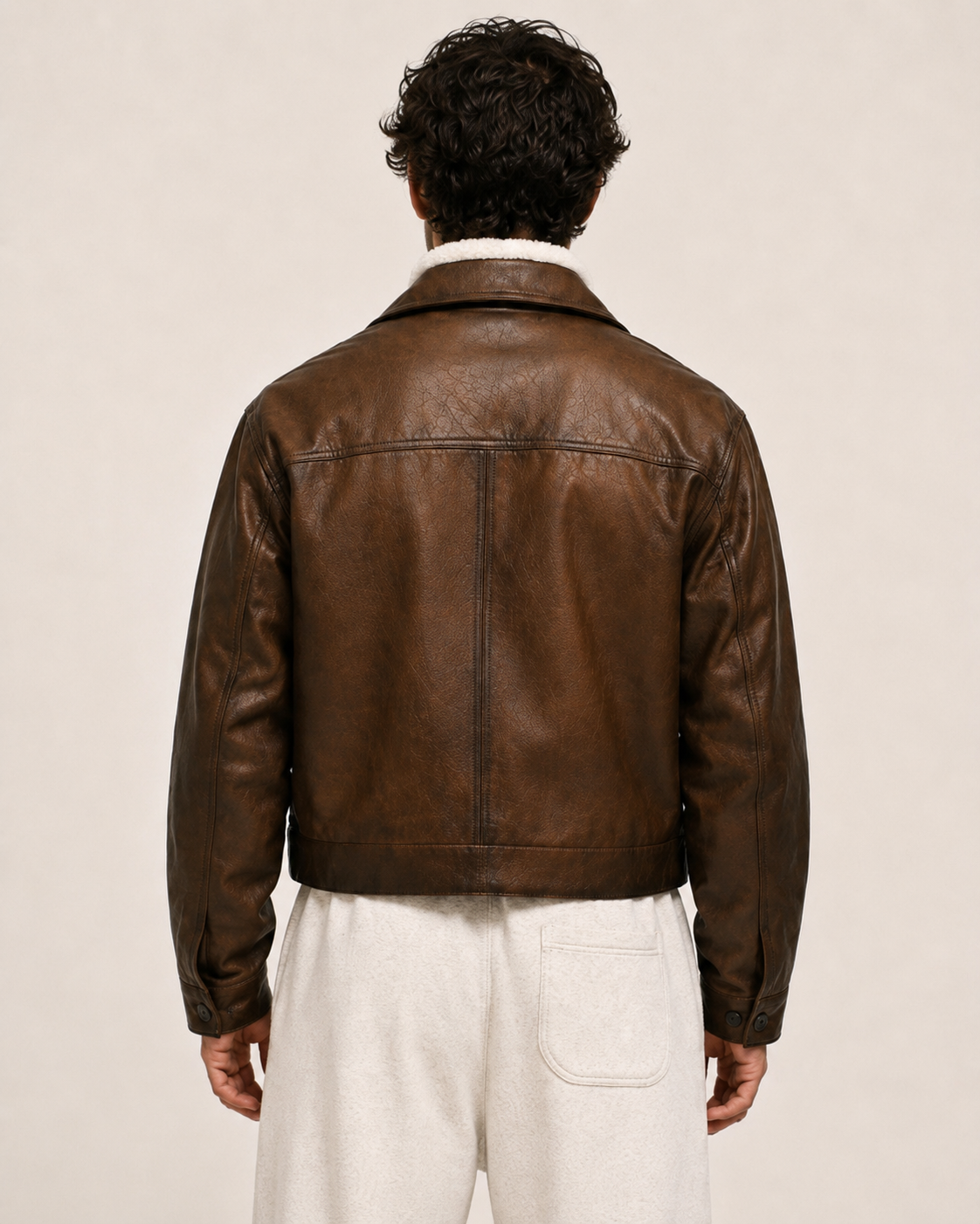 Urban Ember Brown Leather Bomber Jacket