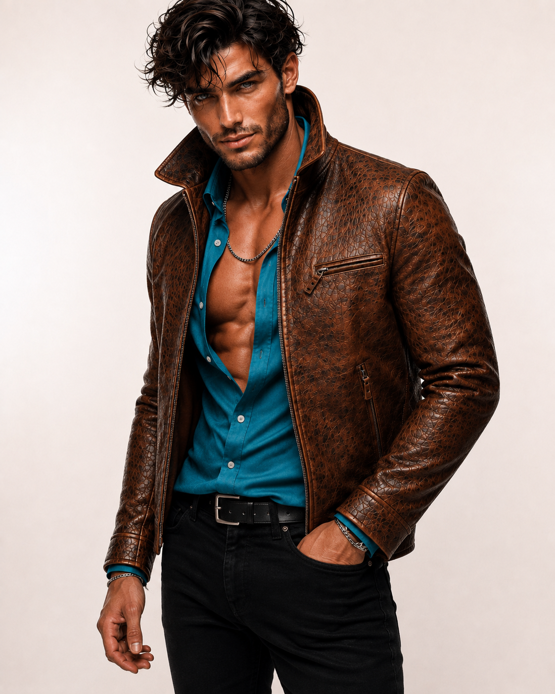 Talon Ridge Distressed Brown Leather Jacket