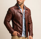 Roadsmith Brown Leather Bomber Jacket
