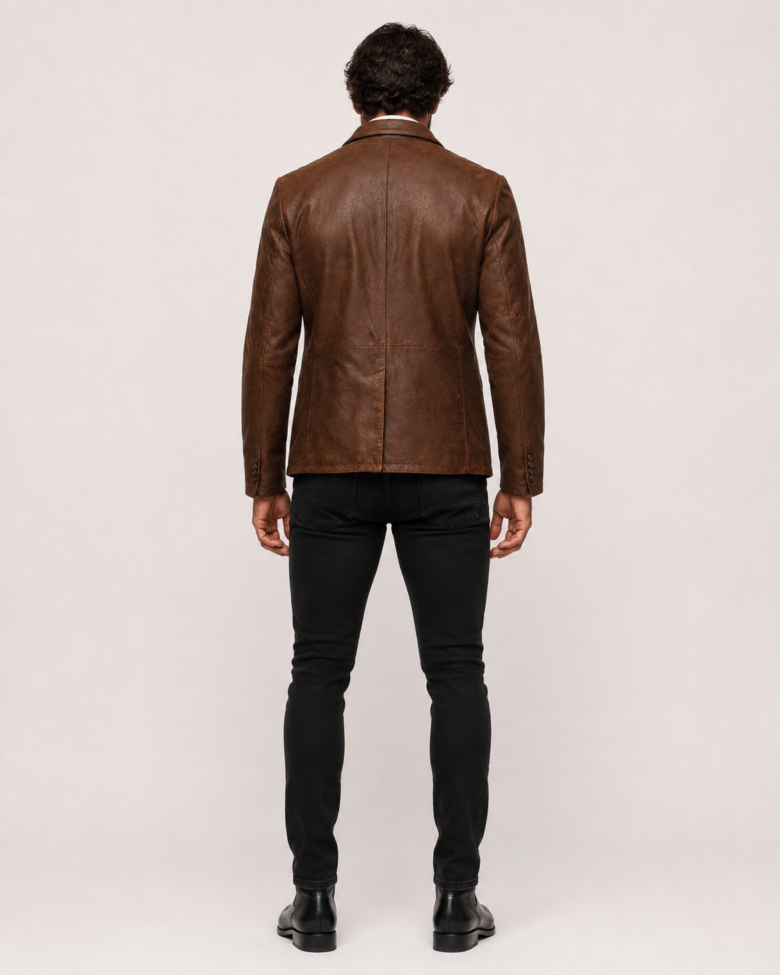 Cognac Brown Suede Leather Blazer – VEYNOR | Daaran – interior lining view