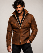 RustRidge Distressed Brown Suede Leather Jacket