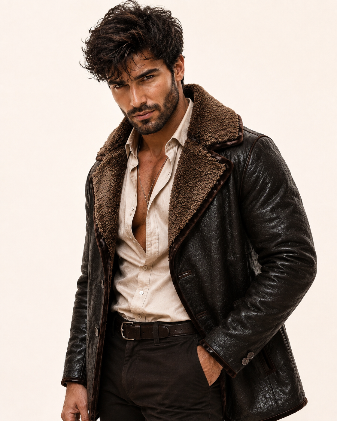 Eclipse Shearling Brown Leather Jacket