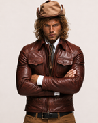 Burnished Bordeaux Sheepskin Jacket - Morvayn