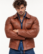Royce Chestnut Brown Leather Jacket