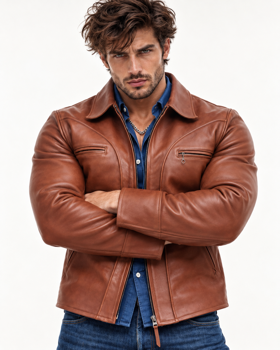 Royce Chestnut Brown Leather Jacket