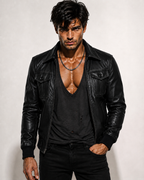 Men's B3 Sheepskin Bomber Flight Jacket | Daaran – styled, worn view
