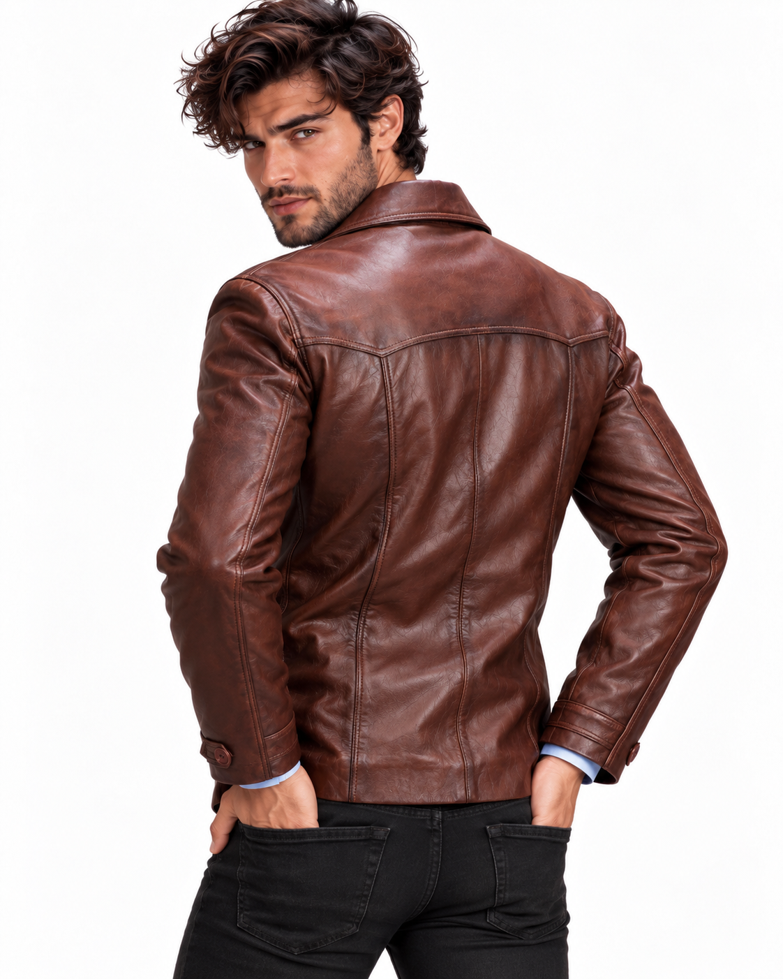 Roadsmith Brown Leather Bomber Jacket
