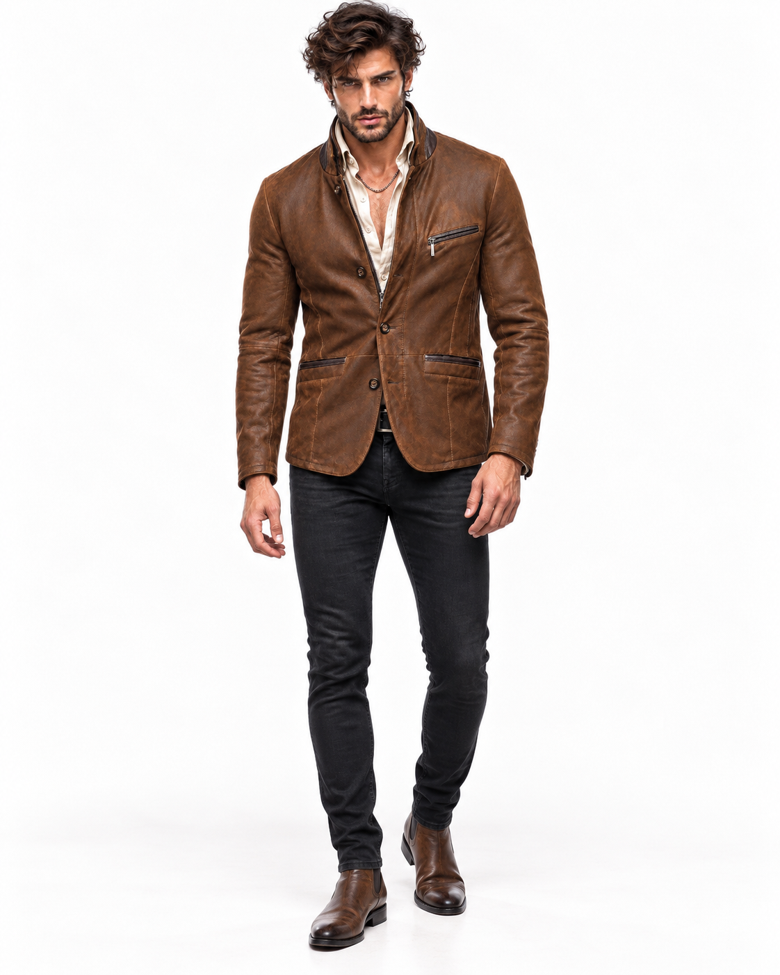 Roma Heritage Brown Leather Jacket