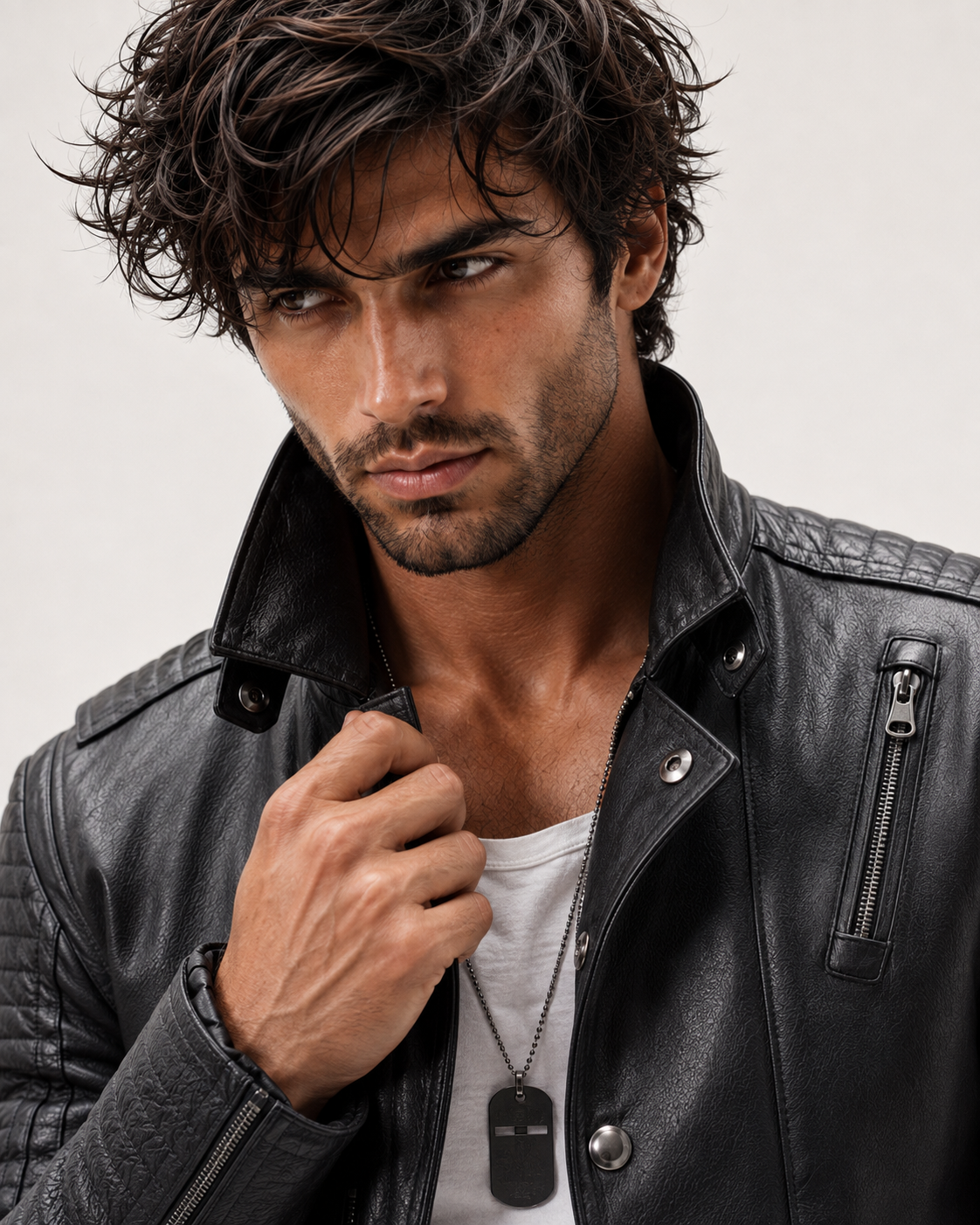 Urban Valor Black Leather Biker Jacket