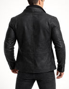 Vault Black Suede Leather Jacket for Men