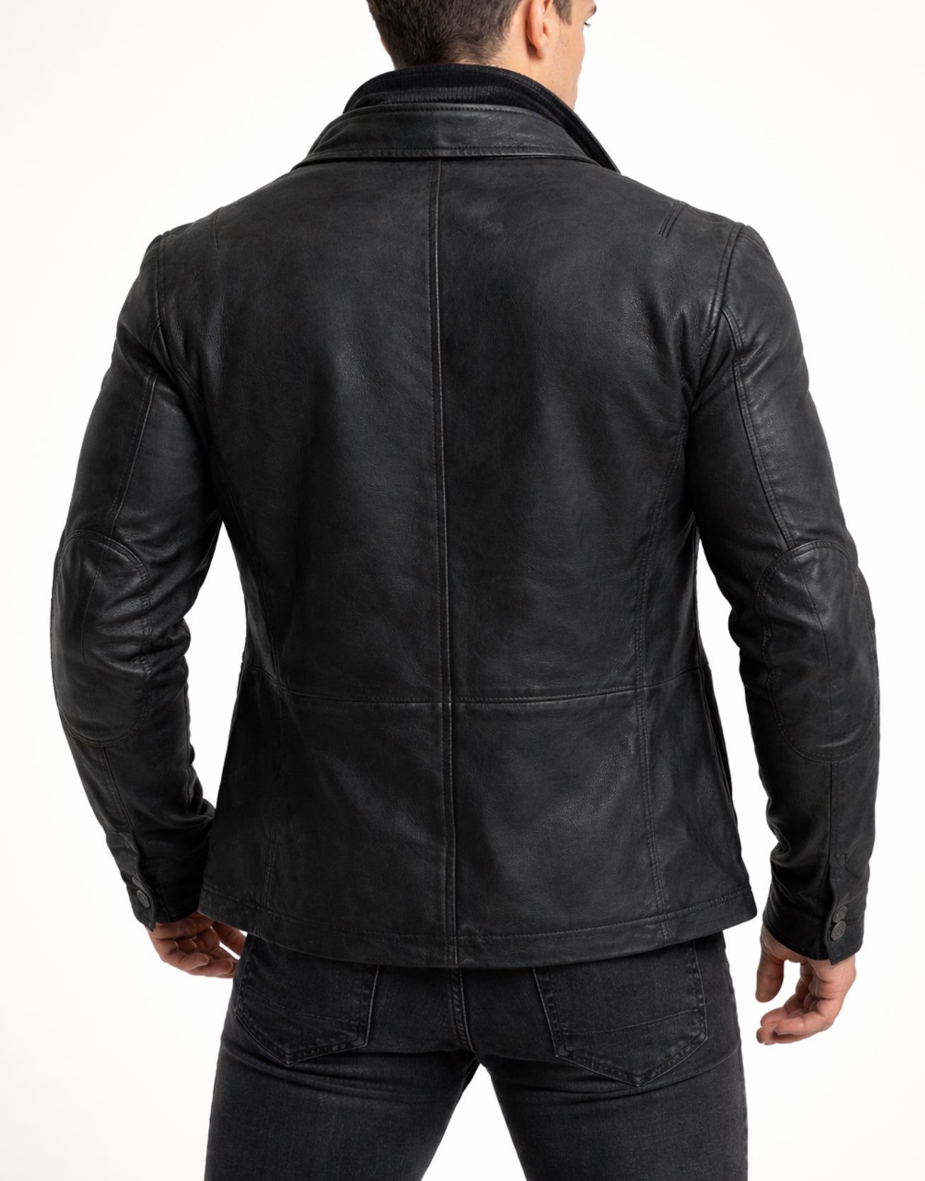 Vault Black Suede Leather Jacket for Men
