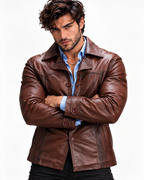 Roadsmith Brown Leather Bomber Jacket