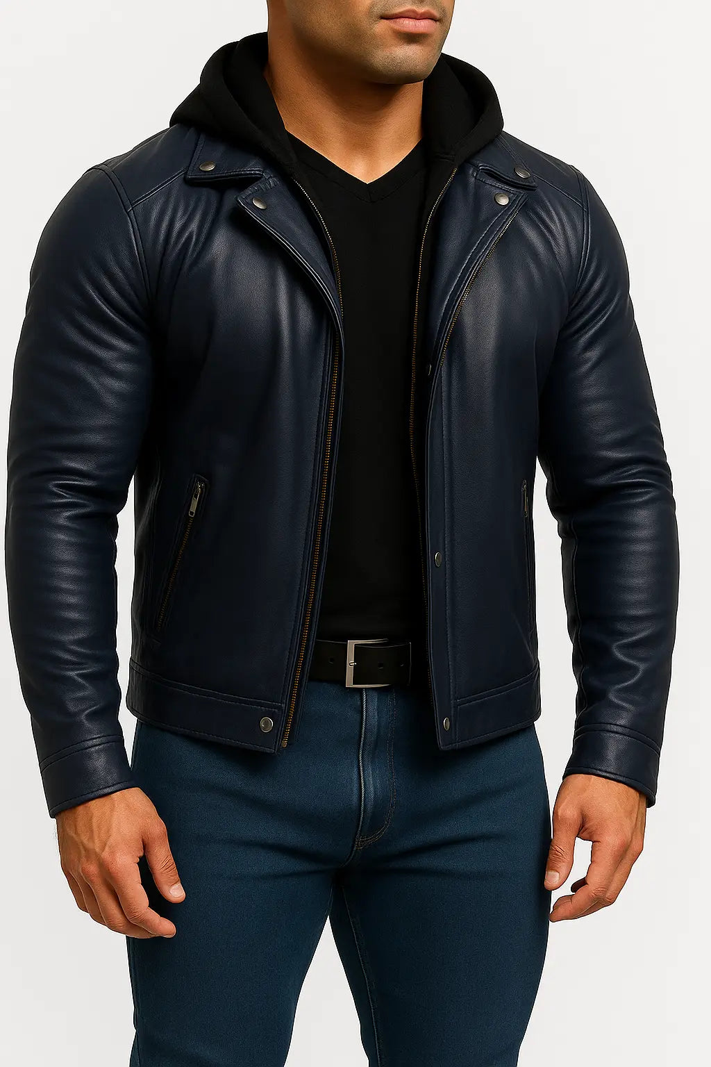 Midnight Rider Black Leather Moto Jacket