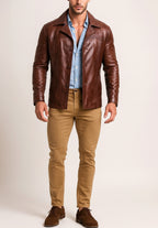 Roadsmith Brown Leather Bomber Jacket