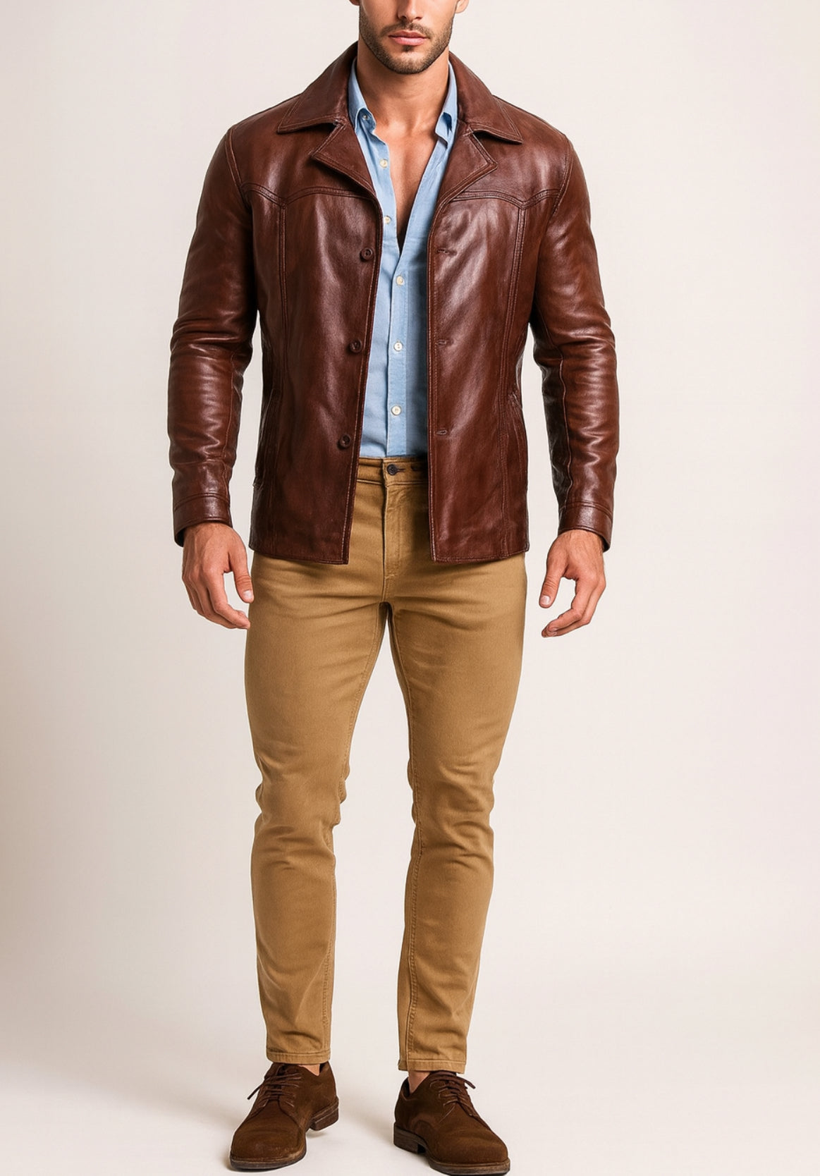 Roadsmith Brown Leather Bomber Jacket