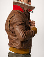 Aviator Valor Brown Suede Bomber Leather Jacket