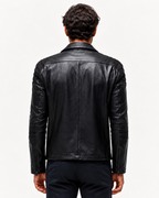 Raven Black Leather Biker Jacket