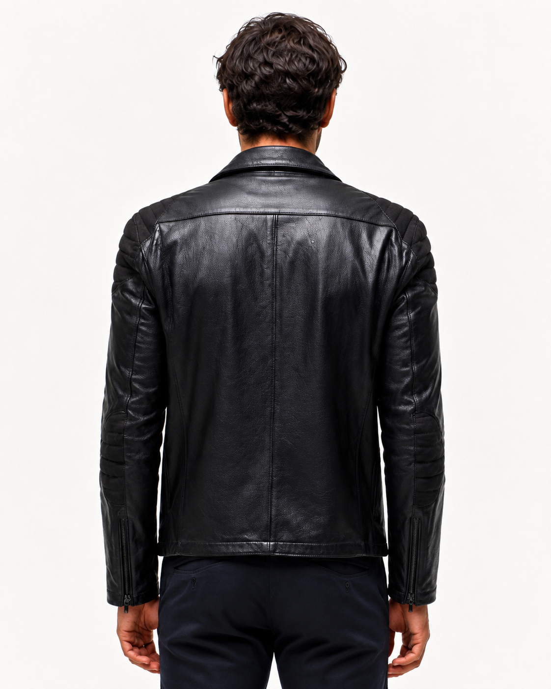 Raven Black Leather Biker Jacket