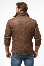 Monarch Winter Quilted Brown Leather Jacket
