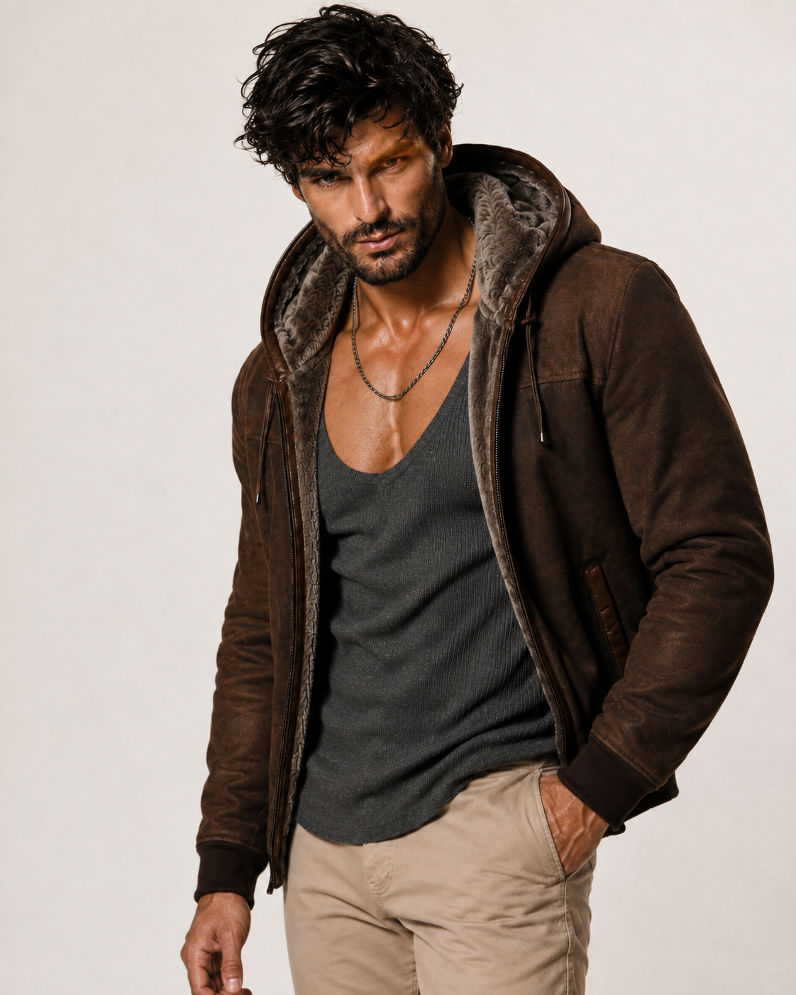 Alpine Nomad Brown Suede Leather Jacket