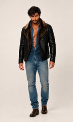 Dark Brown Shearling Aviator Jacket – Ravenline