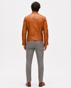 Vanguard Camel Leather Moto Jacket