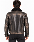 Black Sheep Leather Shearling Collar Jacket – KOVAR