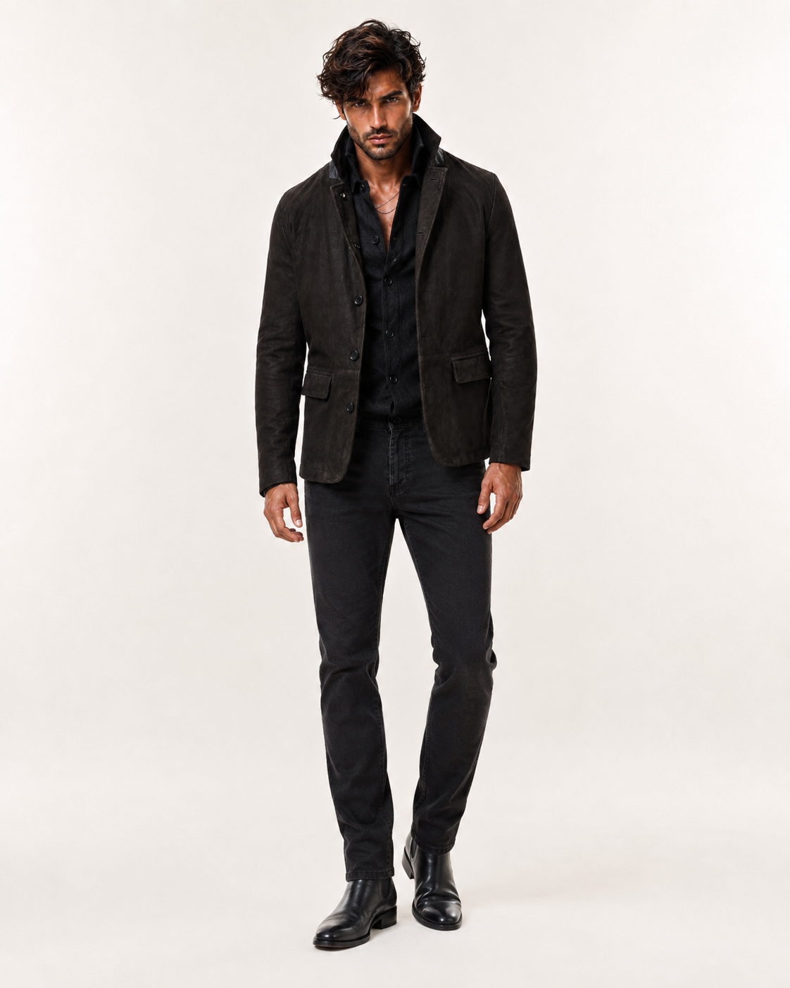 Black Suede Blazer Jacket – Daaran Savren – sleeve and cuff detail