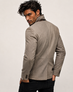 Sandsworn Beige Suede Blazer Leather Jacket