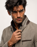 Sandsworn Beige Suede Blazer Leather Jacket