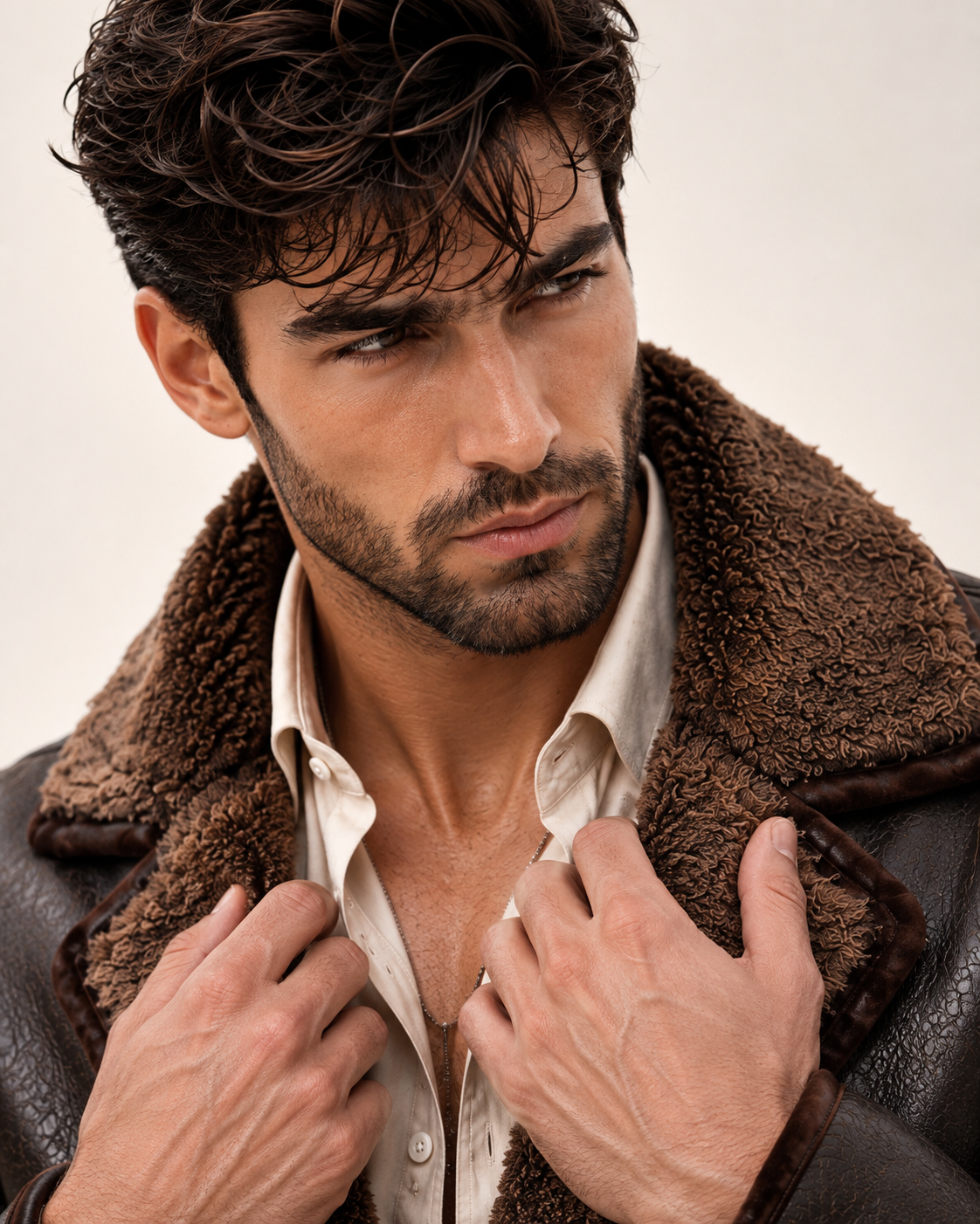 Eclipse Shearling Brown Leather Jacket