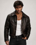 Ironwood Rider Vintage Brown Sheep Leather Western Jacket