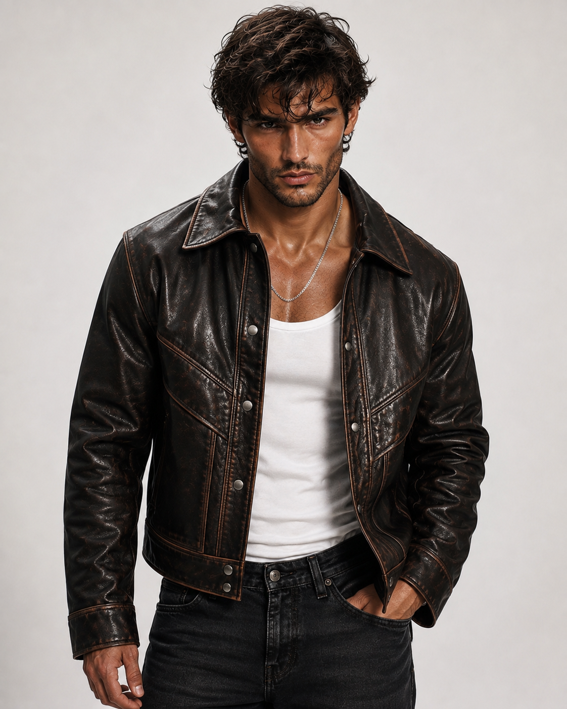 Ironwood Rider Vintage Brown Sheep Leather Western Jacket