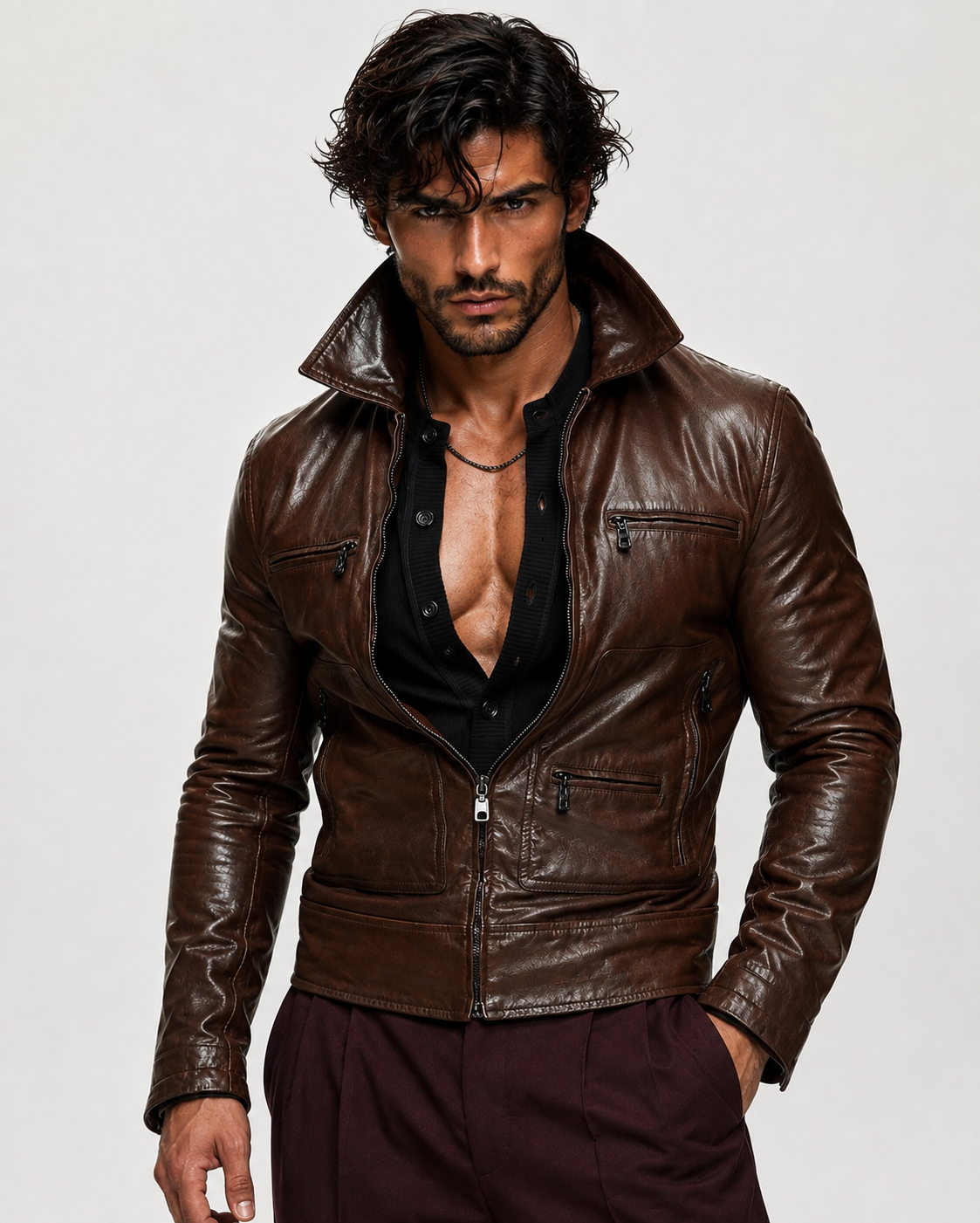 Varyn Slim Fit Moto Leather Jacket