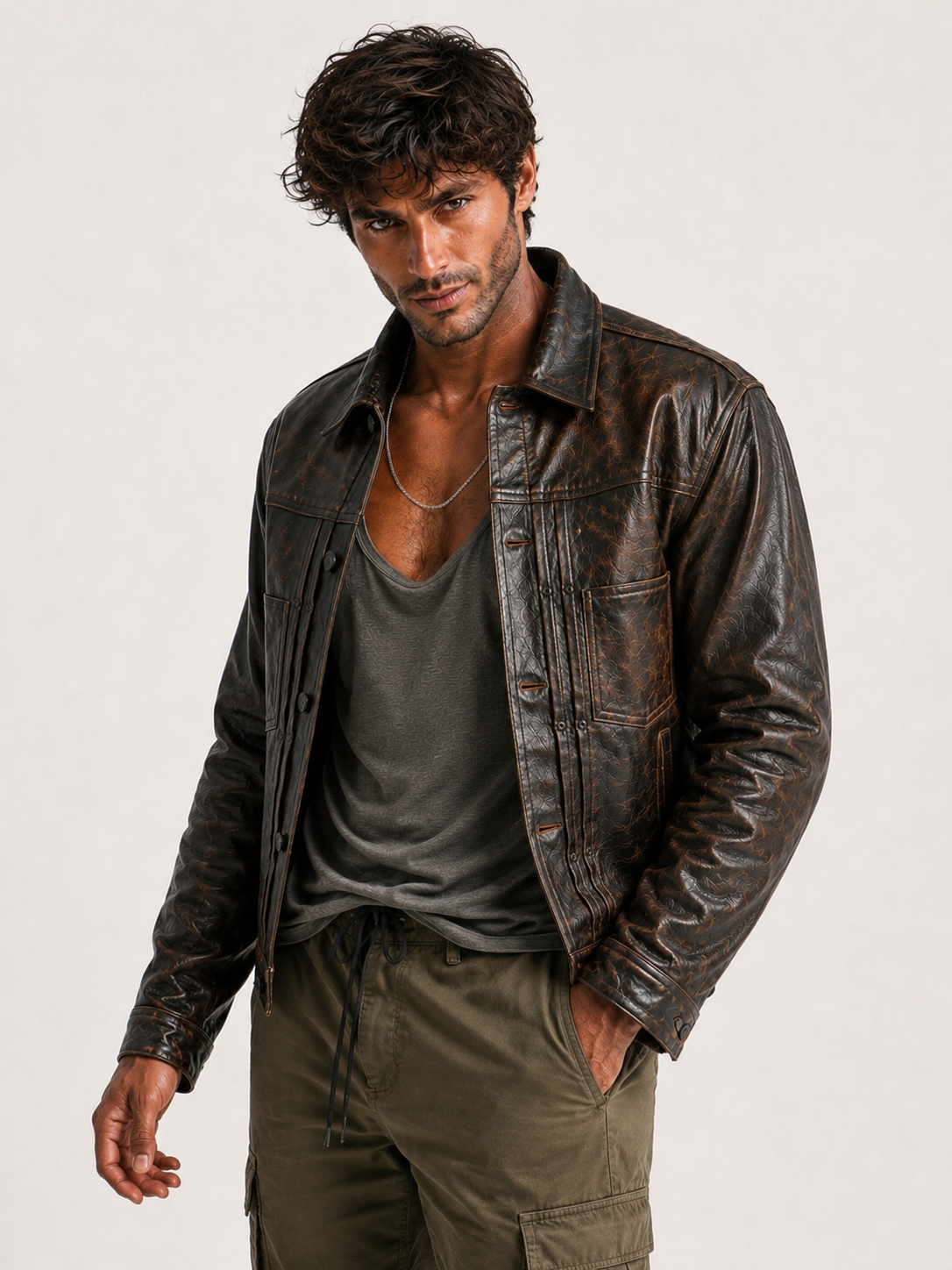 Ashmoor Brown Leather Trucker Jacket