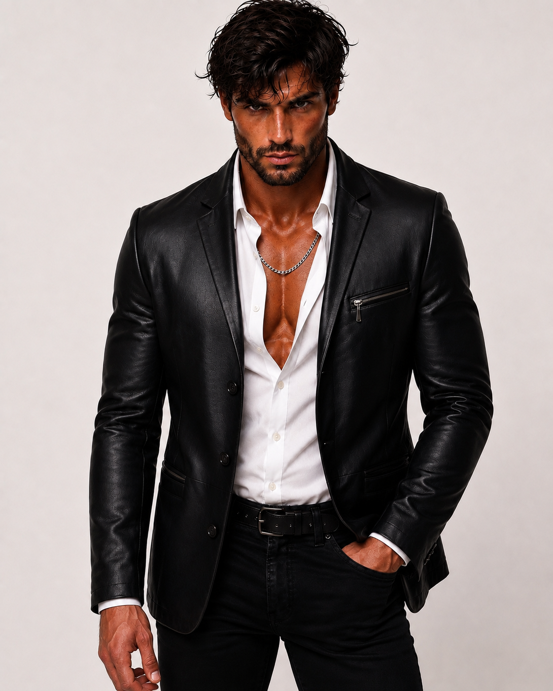 Cognac Brown Suede Leather Blazer – VEYNOR | Daaran – sleeve and cuff detail