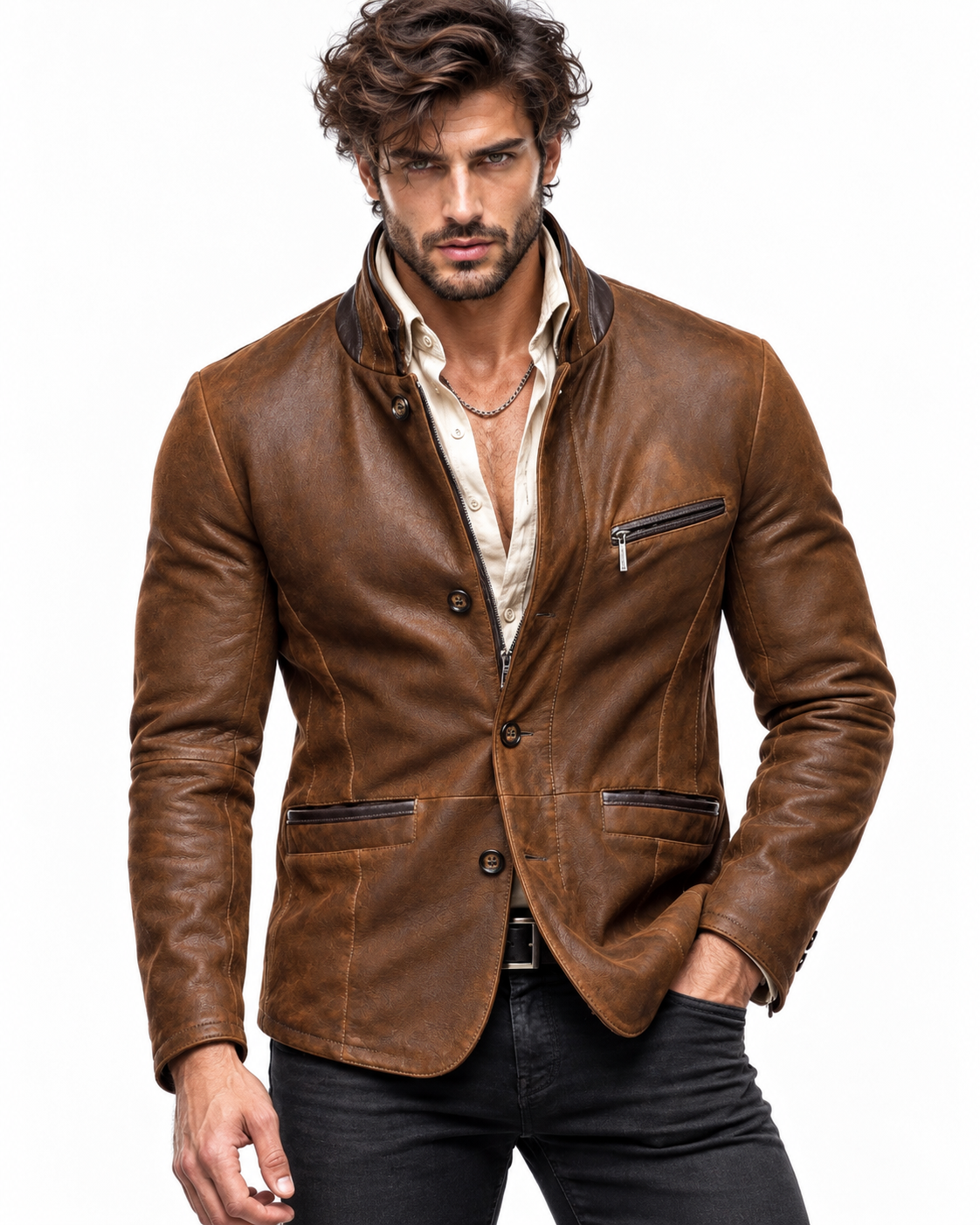 Roma Heritage Brown Leather Jacket