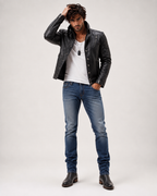 Urban Valor Black Leather Biker Jacket