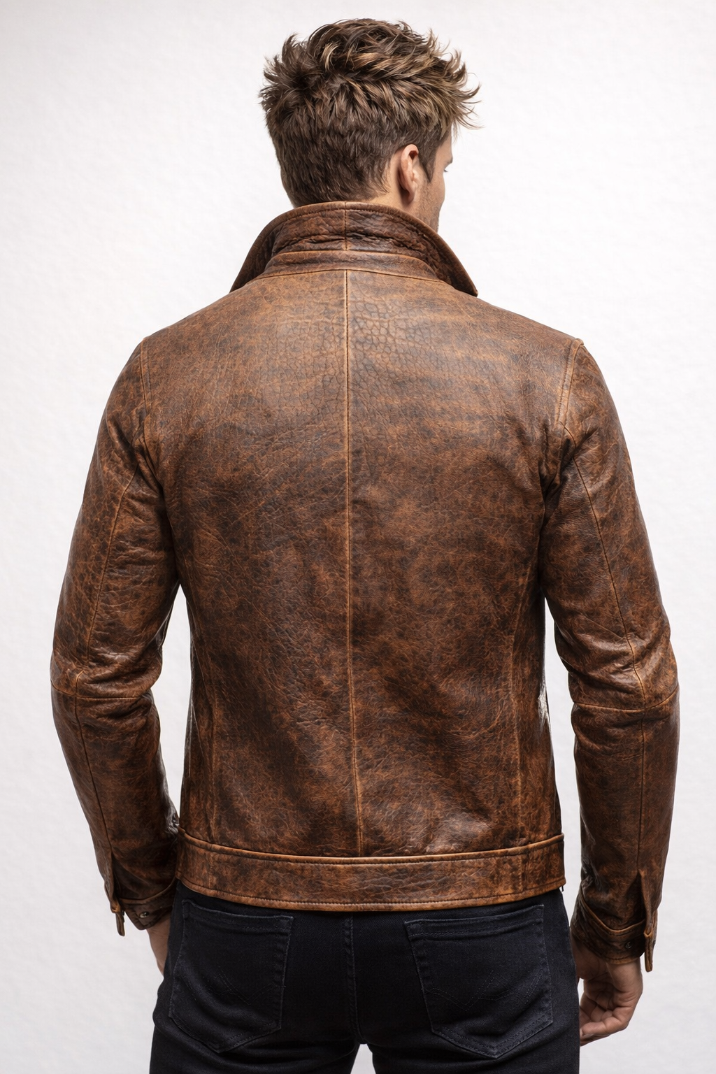 Talon Ridge Distressed Brown Leather Jacket