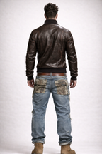 Men’s Brown Croc Embossed Sheep Leather Bomber Jacket – Daaran Sable