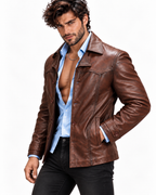 Roadsmith Brown Leather Bomber Jacket