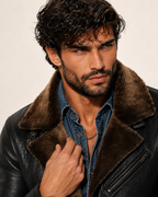 Dark Brown Shearling Aviator Jacket – Ravenline